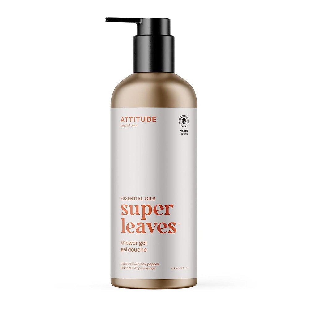 Attitude Super Leaves Shower Gel, Patchouli and Black Pepper, 16 Oz